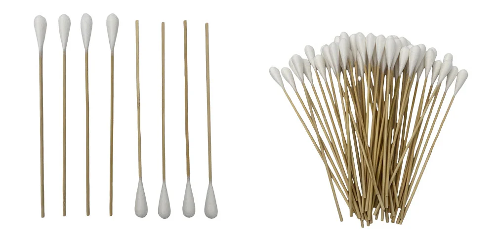 Single End Bamboo Cotton Tip Gun Cleaning Swabs